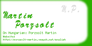 martin porzsolt business card